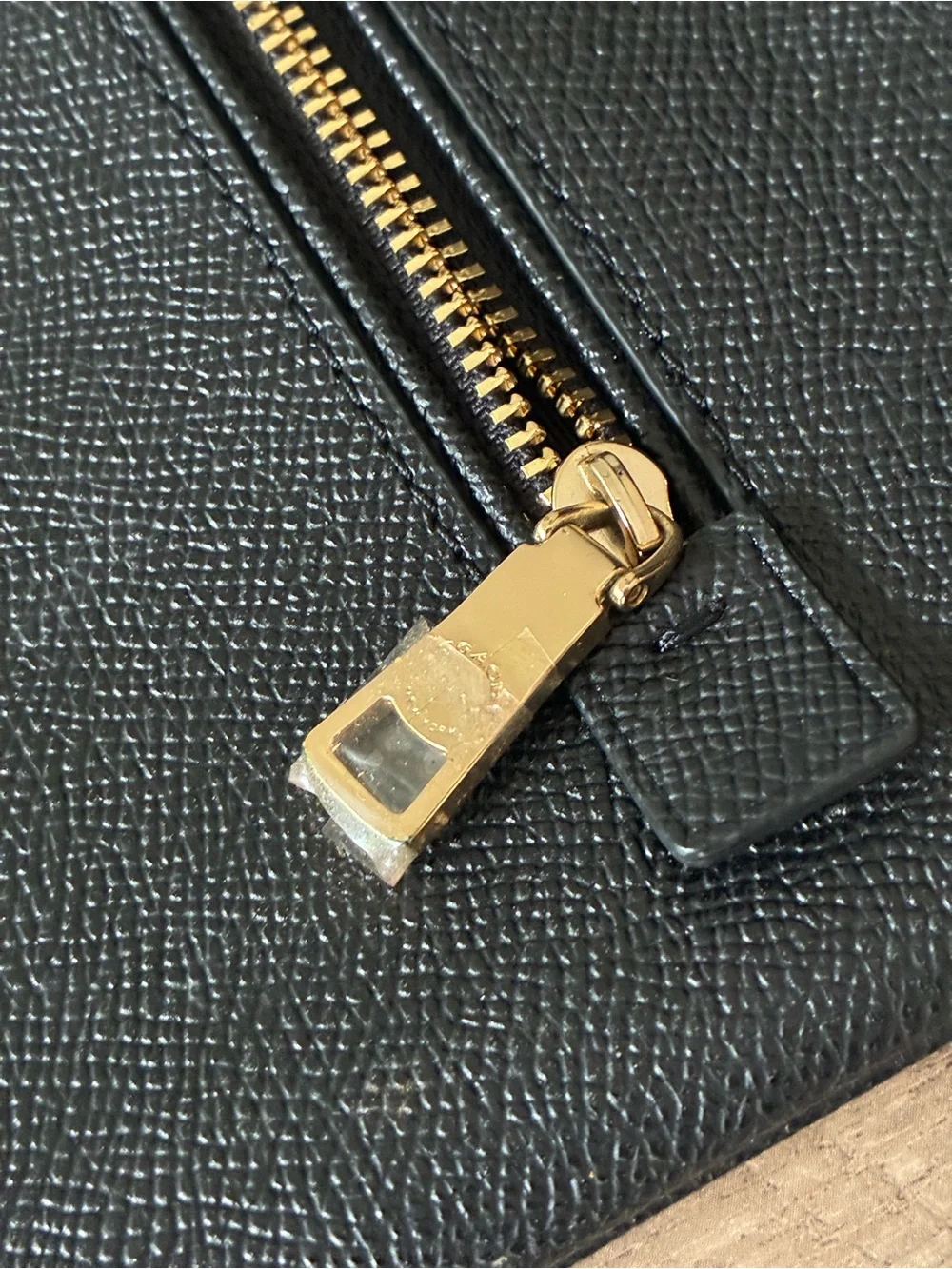 Coach Black Leather Wristlet with Gold Hardware
